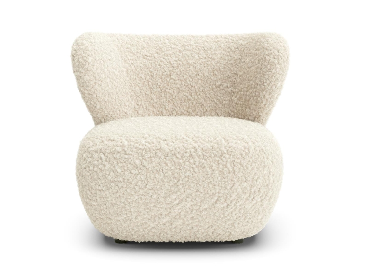 Beżowy fotel tapicerowany tkanina baranek do salonu TANZO