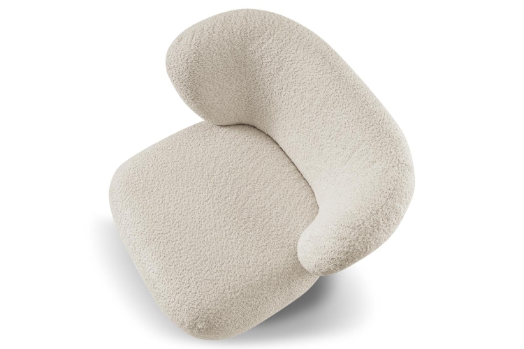 Beżowy fotel tapicerowany tkanina baranek do salonu TANZO