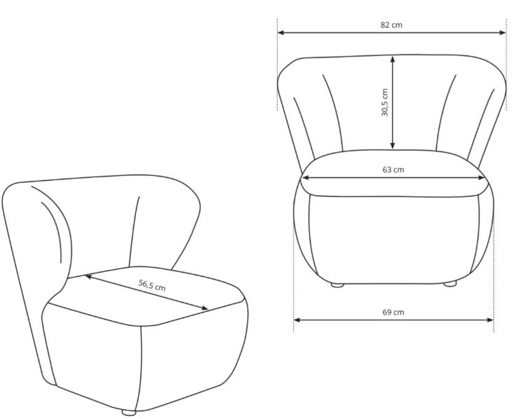 Beżowy fotel tapicerowany tkanina baranek do salonu TANZO