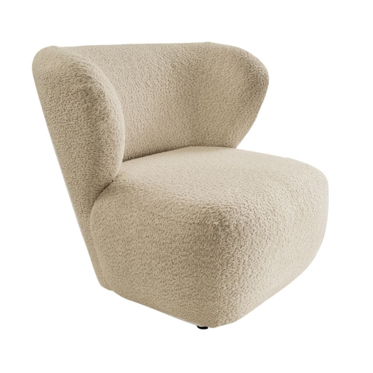 Beżowy fotel tapicerowany tkanina baranek do salonu TANZO