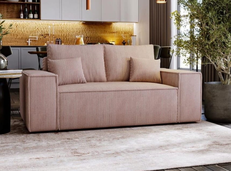 Sofa do salonu rozkładana mini 188 cm MALO RÓŻ