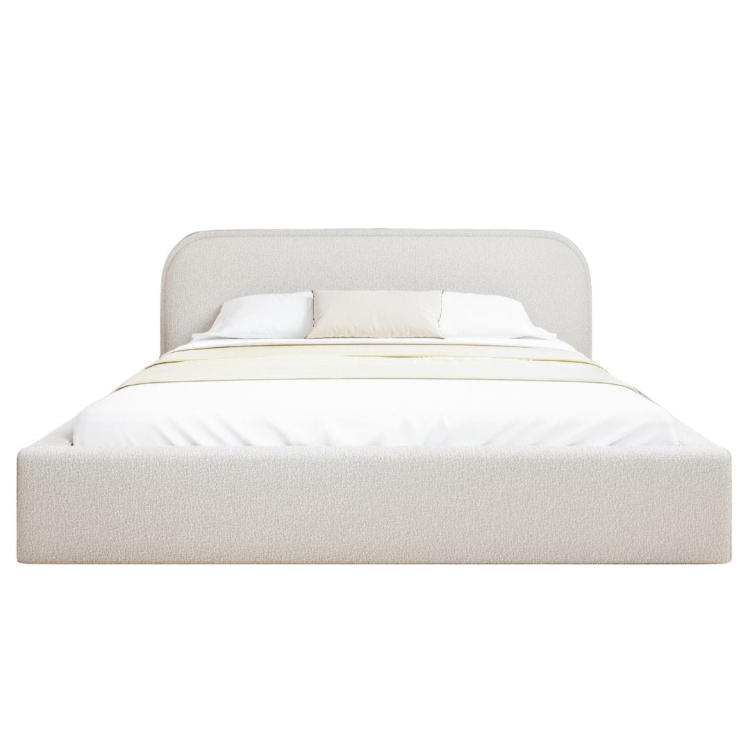 Eleganckie białe łóżko w minimalistycznym stylu RONDIS