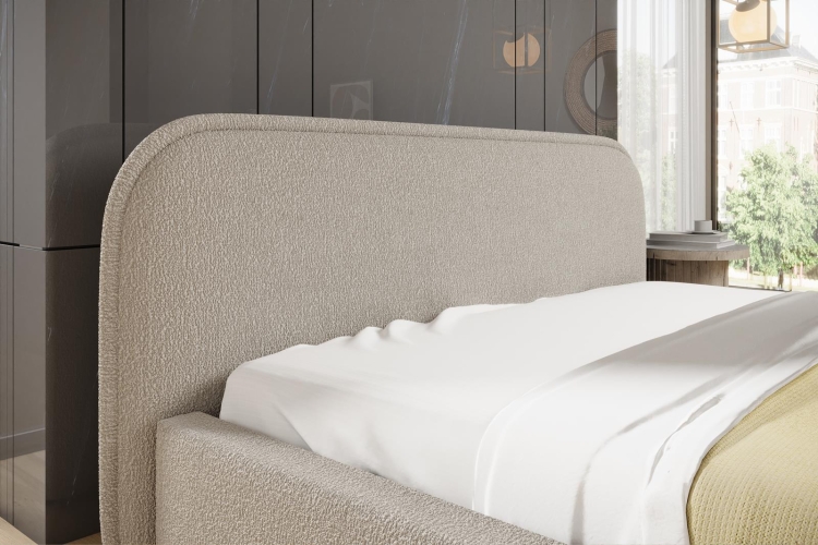 Eleganckie białe łóżko w minimalistycznym stylu RONDIS