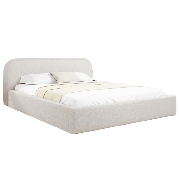 Eleganckie białe łóżko w minimalistycznym stylu RONDIS