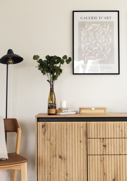 Ryflowana komoda w nowoczesnym stylu dąb artisan FLORES