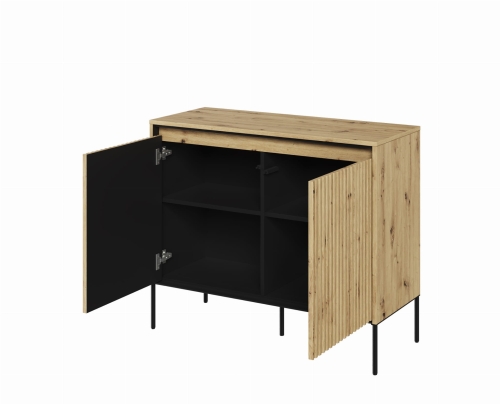 Komoda w odcieniu dąb artisan do salonu w loftowym stylu FLORES