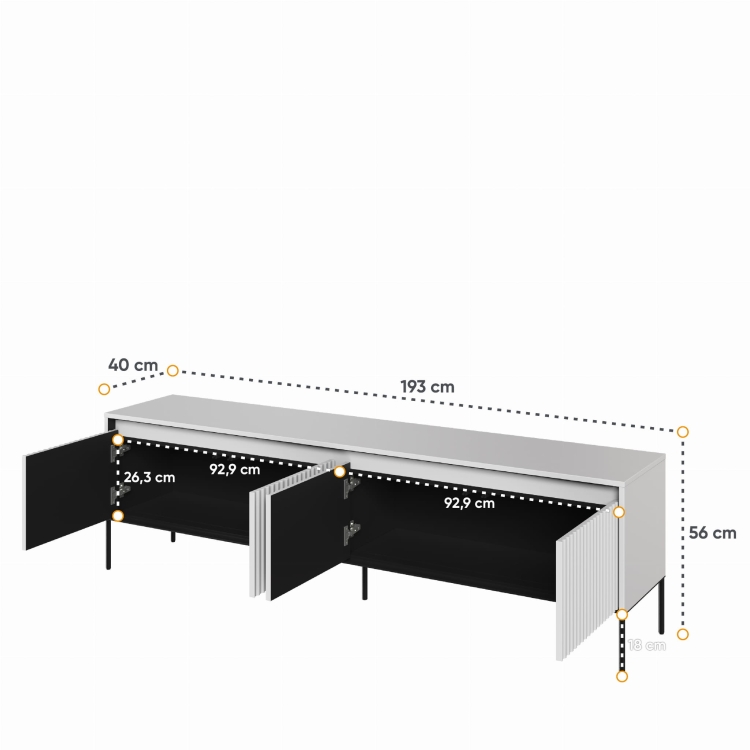 Stolik pod telewizor dąb artisan loftowy z ryflowanym frontem FLORES