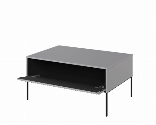 Nowoczesny szary stolik kawowy 100 cm z szufladą do salonu FLORES