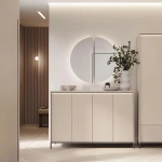 Designerski zestaw komody z lustrem do garderoby lub przedpokoju FLORES