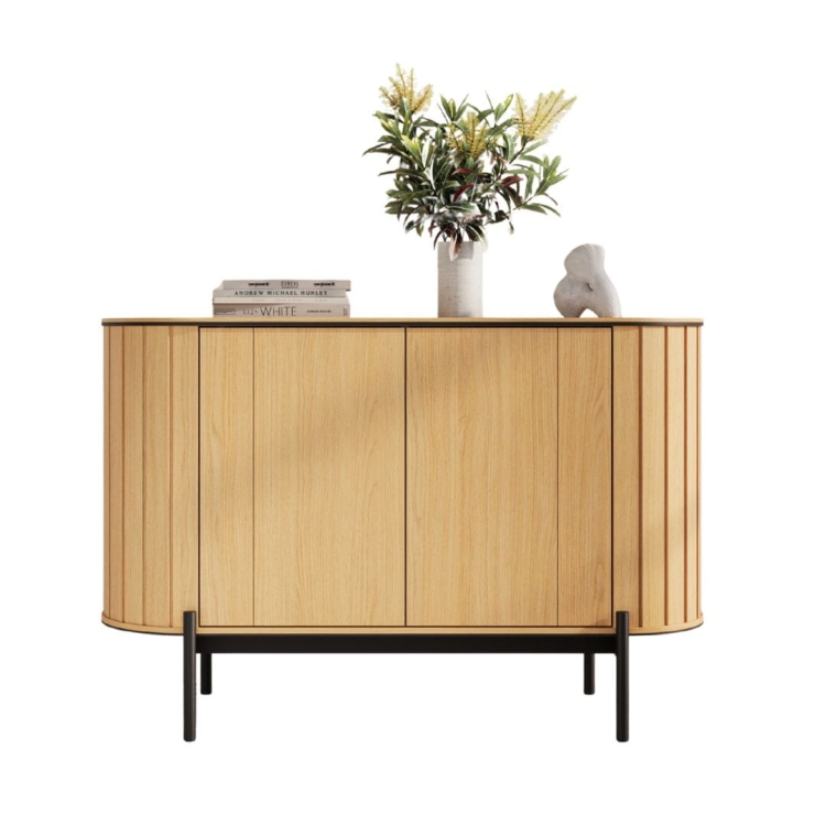 Kompaktowa komoda dąb vincenza o zaokrąglonych kształtach do salonu RATTAS