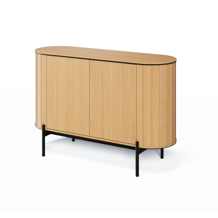 Kompaktowa komoda dąb vincenza o zaokrąglonych kształtach do salonu RATTAS