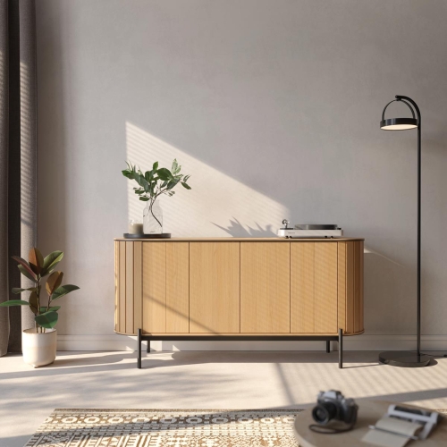 Wysoka pojemna komoda czterodrzwiowa dąb vincenza na wysokich nóżkach RATTAS