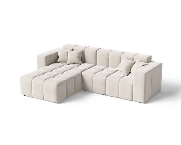 Narożnik bubble tapicerowany tkaniną komodo OMBO KREMOWY