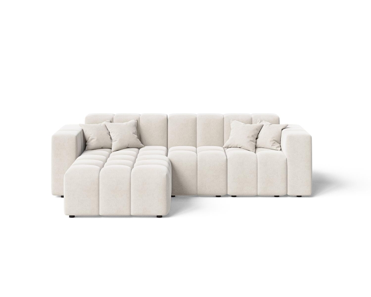 Narożnik bubble tapicerowany tkaniną komodo OMBO KREMOWY