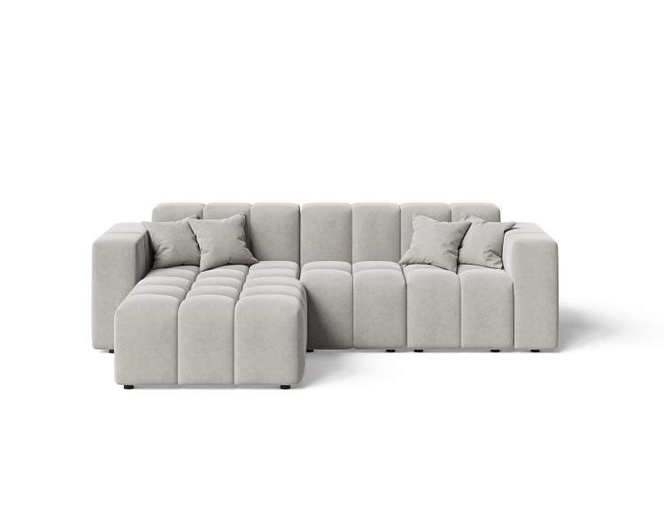 Nowoczesny szary narożnik typu bubble lewostronny OMBO