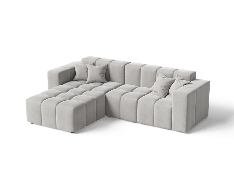 Nowoczesny szary narożnik typu bubble lewostronny OMBO