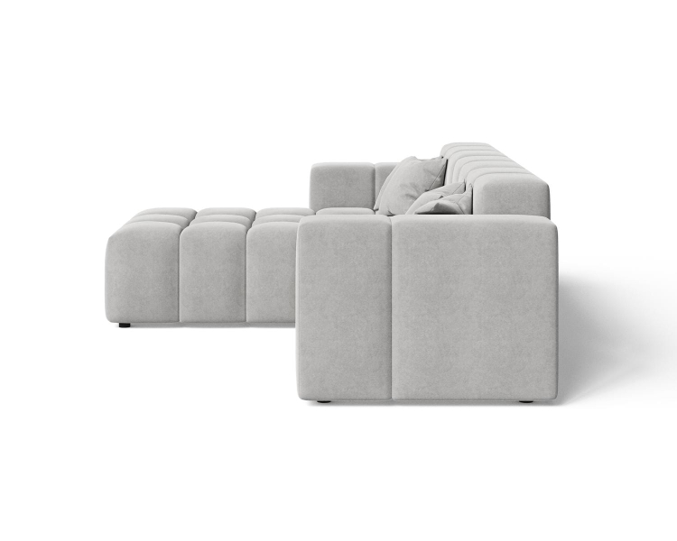 Nowoczesny szary narożnik typu bubble lewostronny OMBO