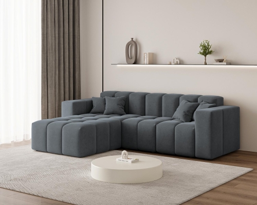 Modny bąbelkowy narożnik w grafitowym kolorze do salonu OMBO