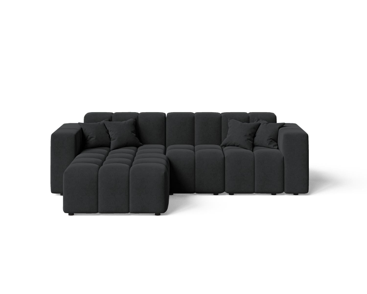 Czarny elegancki narożnik do salonu typu bubble OMBO