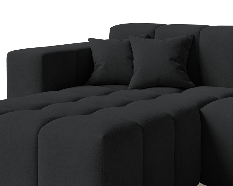 Czarny elegancki narożnik do salonu typu bubble OMBO