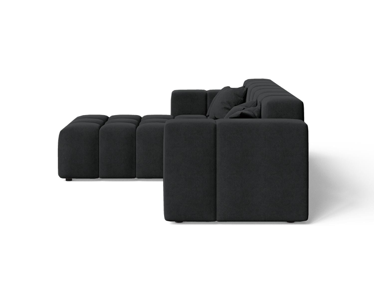 Czarny elegancki narożnik do salonu typu bubble OMBO