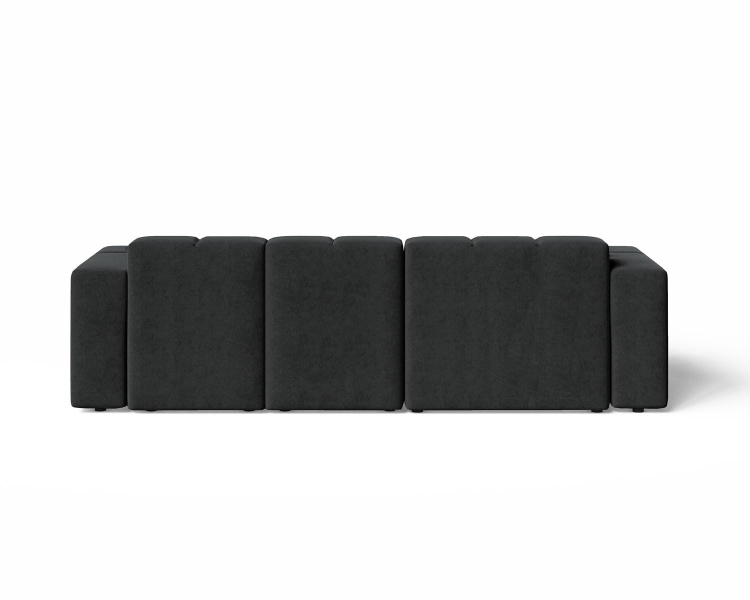 Czarny elegancki narożnik do salonu typu bubble OMBO