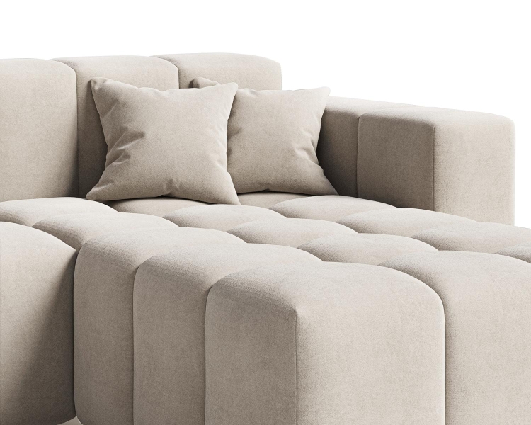 Narożnik tapicerowany w odcieniu beżu do salonu OMBO