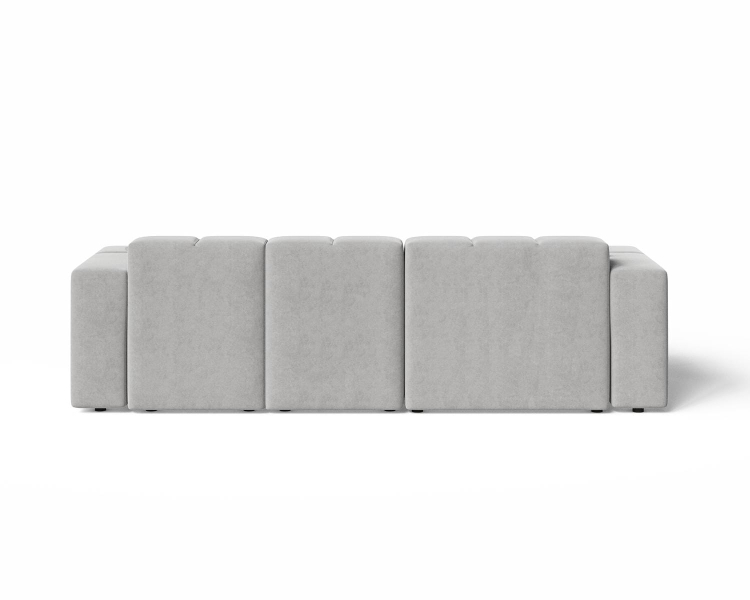 Tapicerowany narożnik typu bubble w szarej tkaninie OMBO