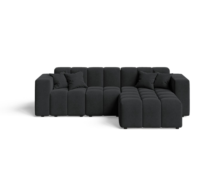 Elegancki czarny narożnik bąbelkowy do salonu OMBO