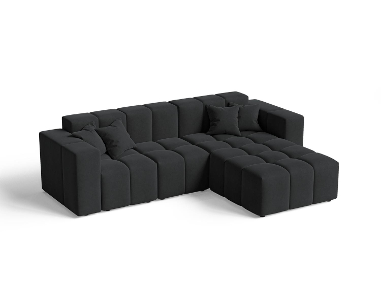 Elegancki czarny narożnik bąbelkowy do salonu OMBO