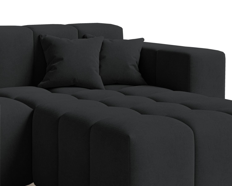 Elegancki czarny narożnik bąbelkowy do salonu OMBO