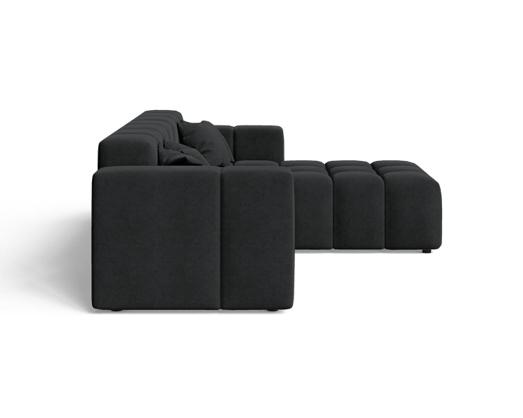 Elegancki czarny narożnik bąbelkowy do salonu OMBO