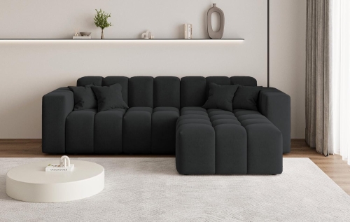 Elegancki czarny narożnik bąbelkowy do salonu OMBO