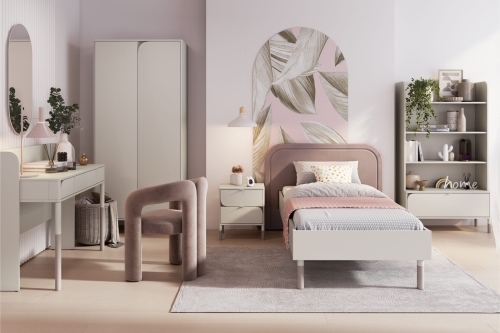 Stylowa kaszmirowa szafa dwudrzwiowa do pokoju dziecięcego JUNA