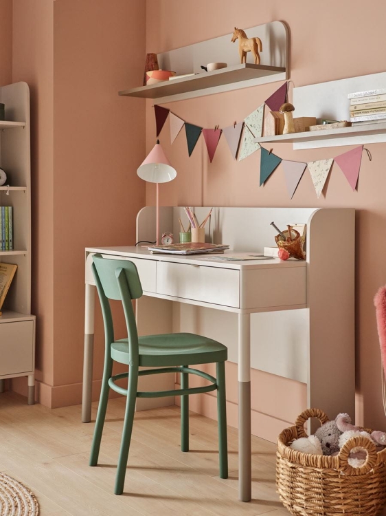 Dziecięce biurko kaszmirowe z dwoma szufladami 122 cm JUNA