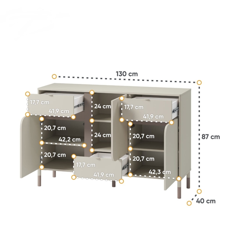 Designerska komoda z 3 szufladami do nowoczesnego pokoju dziecięcego JUNA