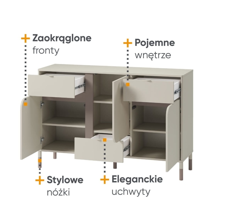 Designerska komoda z 3 szufladami do nowoczesnego pokoju dziecięcego JUNA