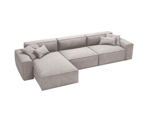 Nowoczesny szary narożnik do salonu w welurowej tkaninie LOZORNO