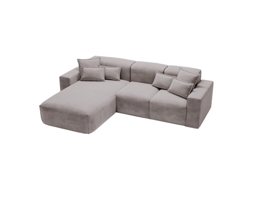 Tapicerowany narożnik do dużego salonu w kolorze szarym AURIA