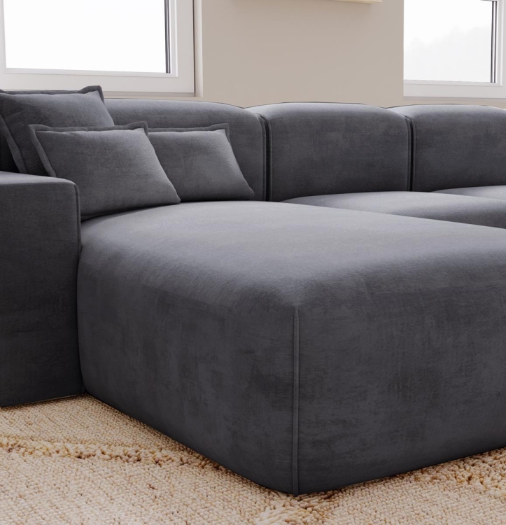 Modny grafitowy narożnik tapicerowany do salonu AURIA