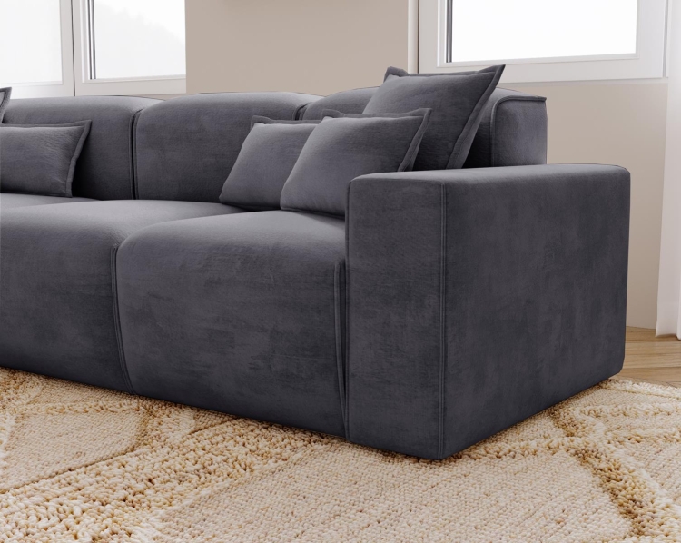 Modny grafitowy narożnik tapicerowany do salonu AURIA