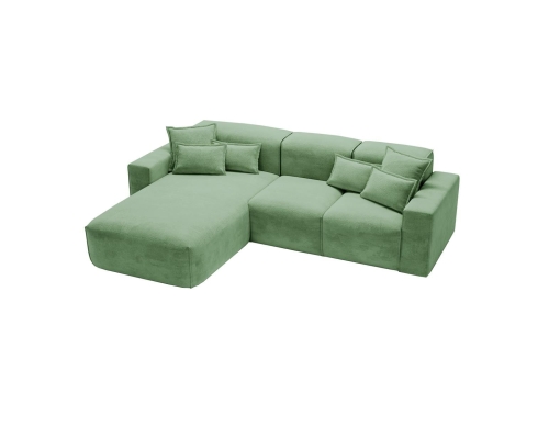 Stylowy narożnik tapicerowany w modnym zielonym kolorze AURIA