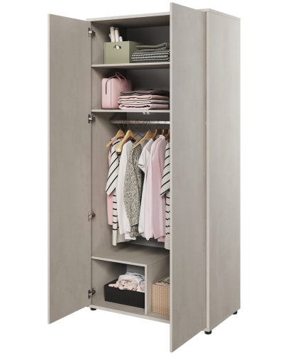 Stylowa biała szafa dwudrzwiowa do młodzieżowego pokoju TENNY