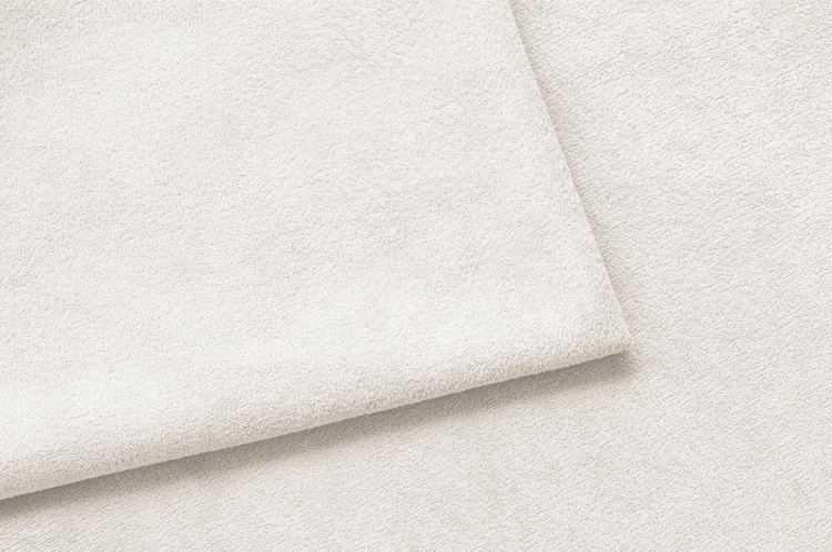 Kremowy narożnik tapicerowany w tkaninie welurowej w kształcie L BEVERLY