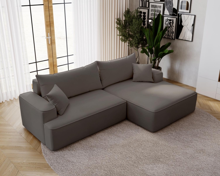 Narożnik grafitowy 270 cm do dużego salonu BEVERLY