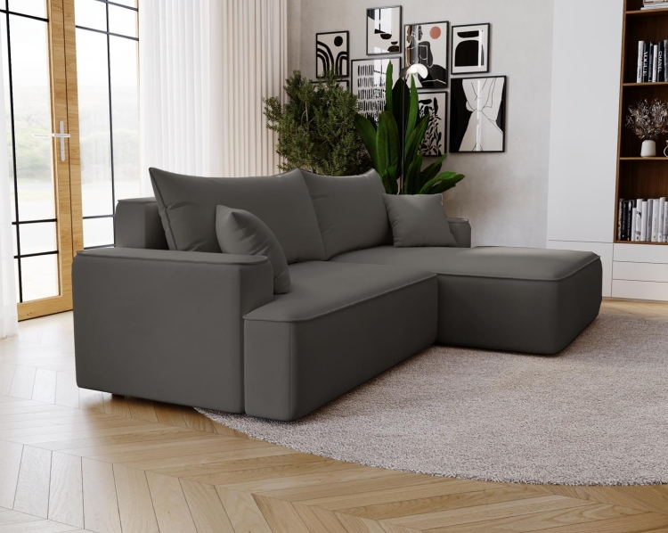 Narożnik grafitowy 270 cm do dużego salonu BEVERLY