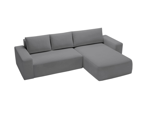 Nowoczesny ciemny narożnik w tkaninie welurowej 250 cm CAMA