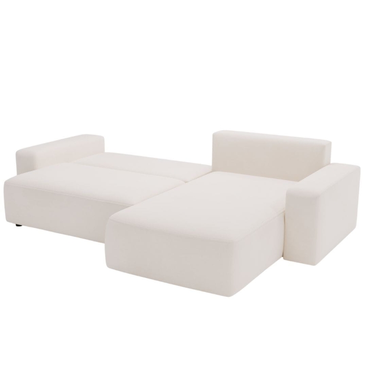 Elegancki czarny welurowy narożnik o szerokiej otomanie 250 cm CAMA