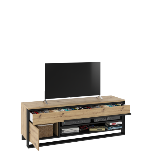 Nowoczesna szafka pod telewizor w loftowym stylu z szufladami NINO