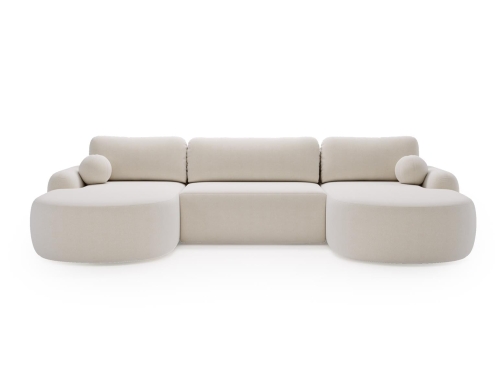 Narożnik w kształcie litery U duży beż 347 cm baranek OLIO